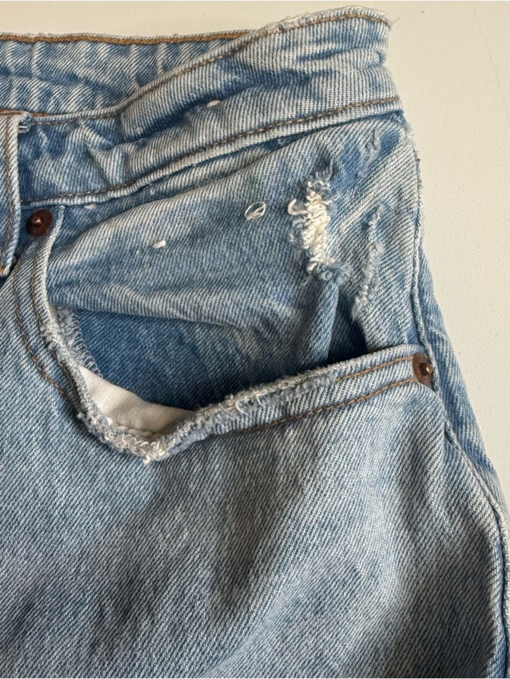 Abercrombie and Fitch Distressed Jeans Size 12 31" waist curve love 90's relaxed - Picture 6 of 14